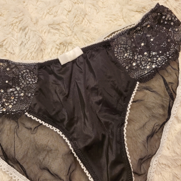Victoria's Secret Sexy Little Things Satin Mesh and Rhinestone Panty - Picture 3 of 9